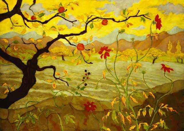 Unknown Apple Tree with Red Fruit by paul ranson